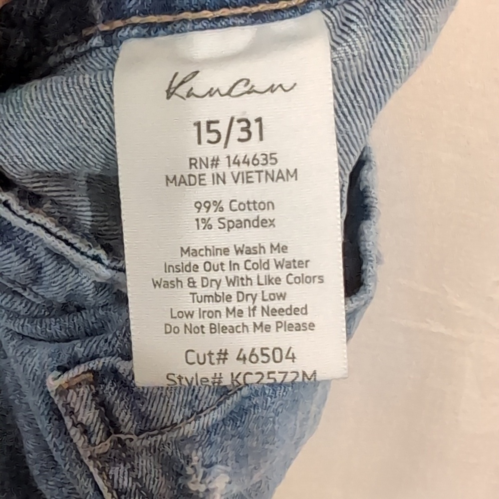 Kancan Light Wash Wide Flare Leg Jeans High Rise Trouser Pockets SIze 15/31 - Picture 6 of 6